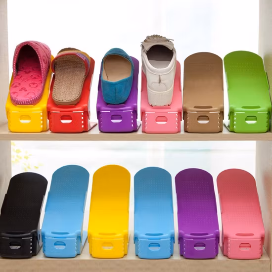 Scatola da scarpe moderna con doppio ripiano per riporre gli oggetti, salvaspazio. Spedizione in fabbrica. Le dimensioni del colore possono essere personalizzate