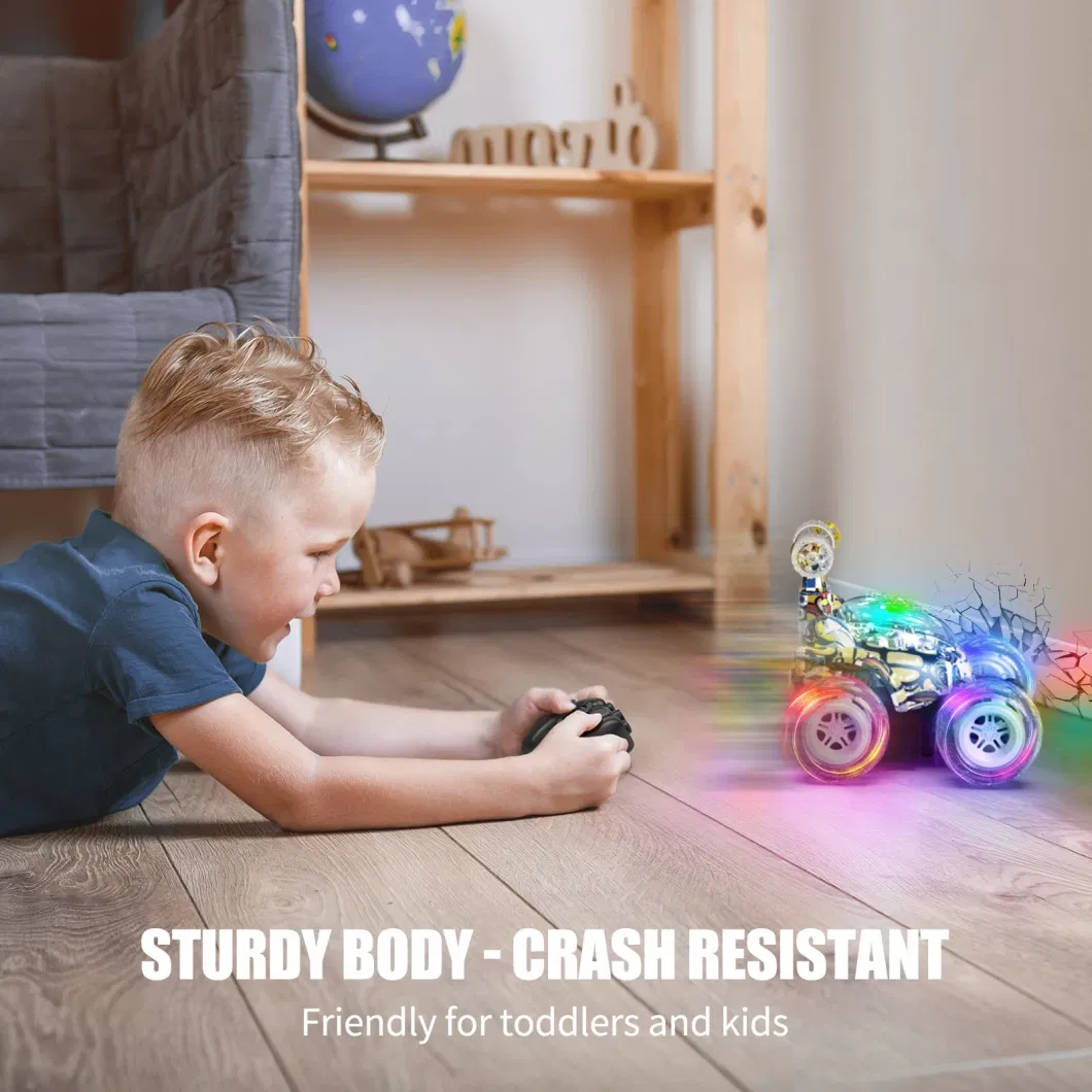 RC Stunt Invincible Graffiti 360° Rolling Twister with Colorful Lights & Music Switch, Rechargeable Remote Control Car