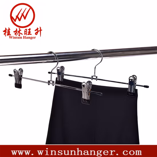 Appendiabiti Winsun in metallo per pantaloni, stendibiancheria, con clip antiscivolo